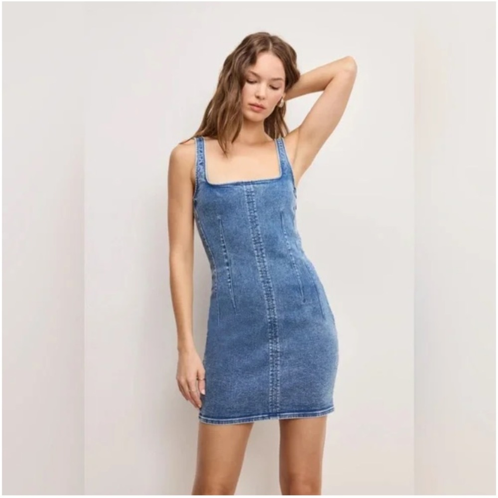Good American Blue Denim Mini Dress